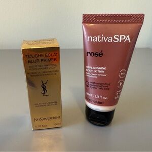 Yves Saint Laurent Gold Primer and nativaSPA Pink Lotion Set